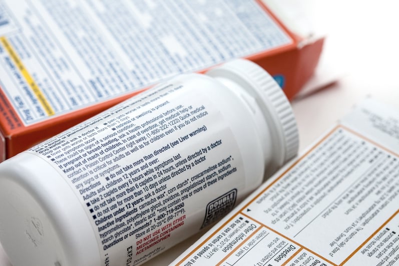 Close-up of medical packaging